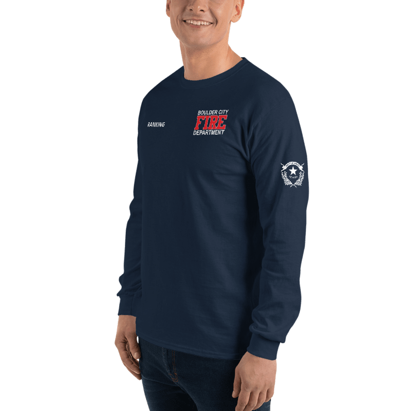 BCFD Navy Cotton Long Sleeve T-Shirt