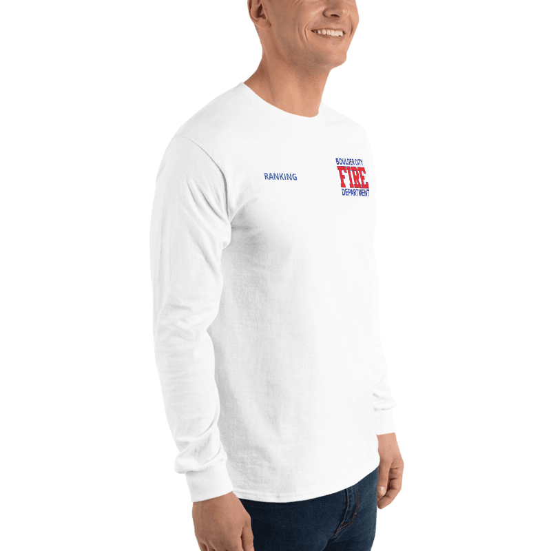 BCFD White Cotton Long Sleeve T-Shirt