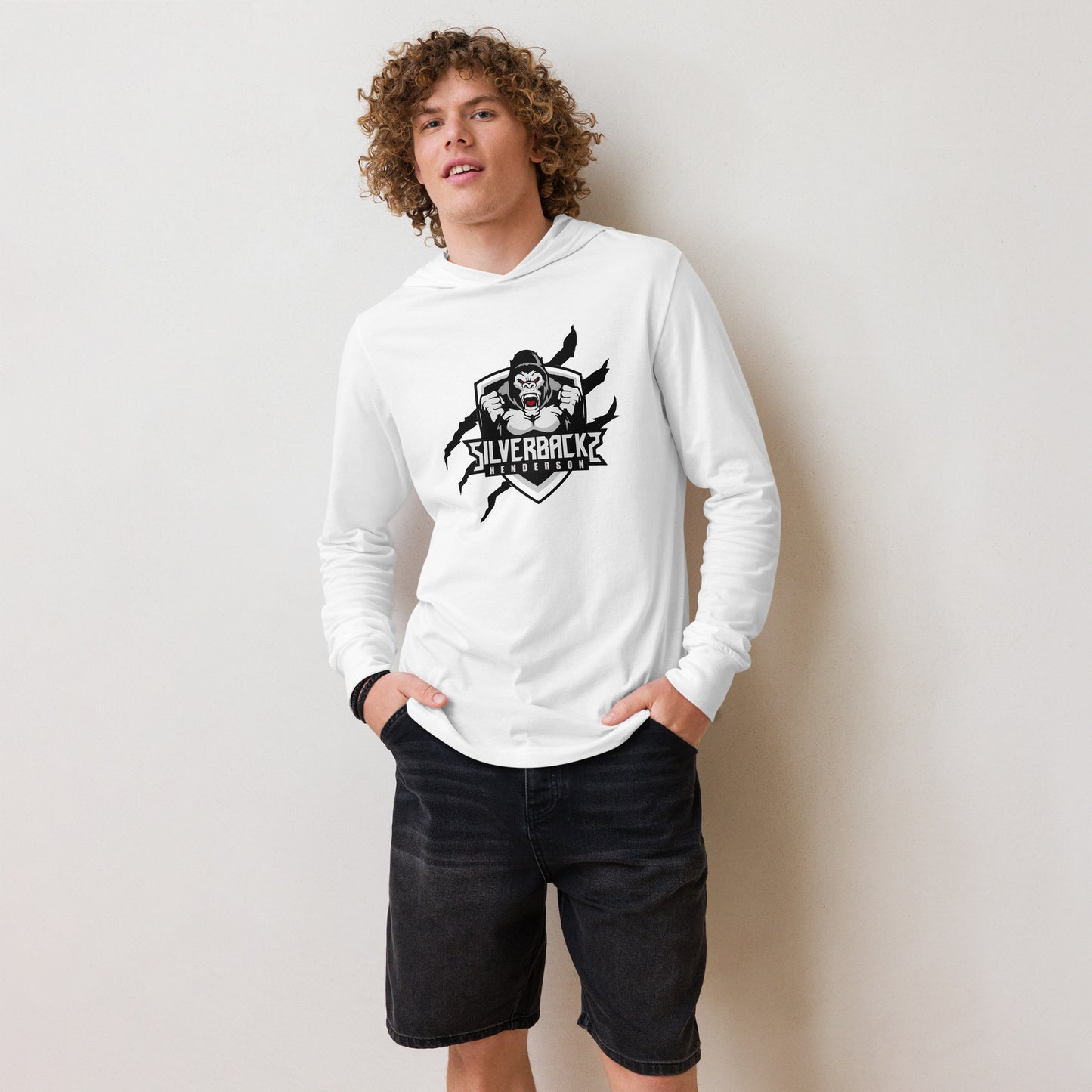 Silverbacks Hooded long-sleeve tee Black Logo