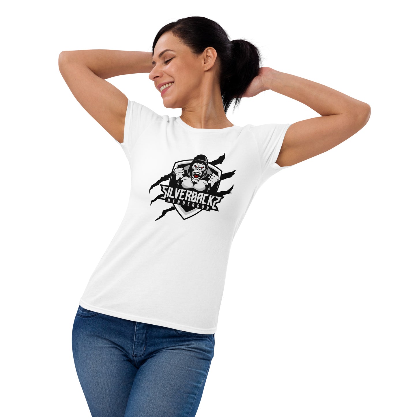 Silverbacks Women's short sleeve t-shirt White Logo