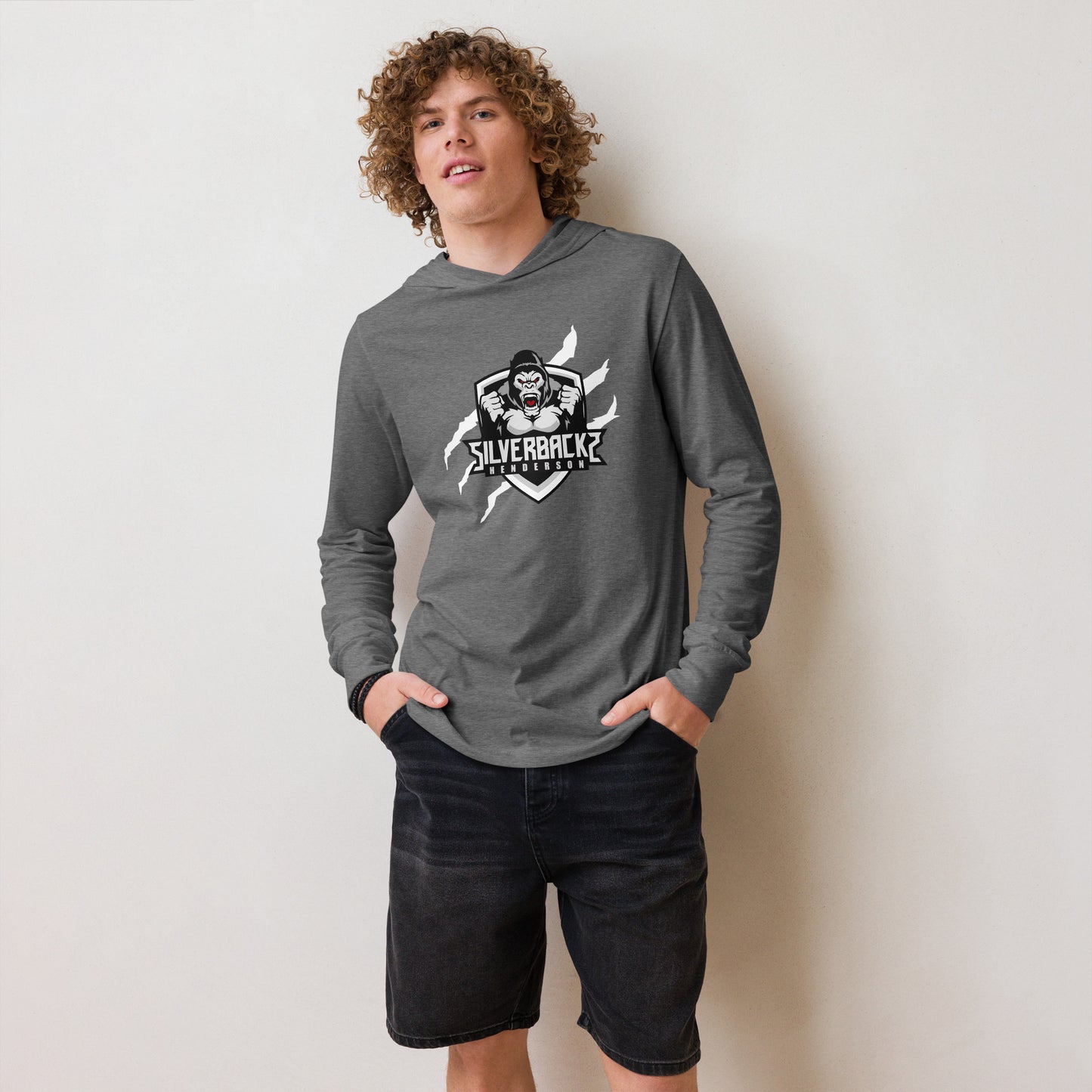 Silverbacks Hooded long-sleeve tee White Logo